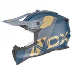 CASQUE CROSS NOX N633 VIPER BLEU OR MAT