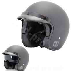 CASQUE JET DOUBLE ECRAN NOX N129 TRIOM NOIR MAT/JAUNE FLUO T63-64 X