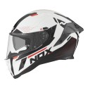 CASQUE NOX N303S NEON BLANC ROUGE