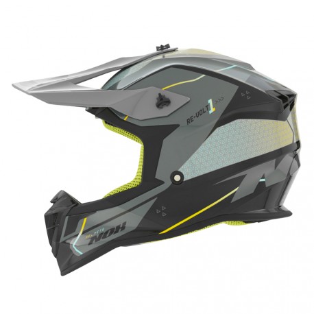 CASQUE CROSS NOX N633 REVOLT GRIS NARDO JAUNE