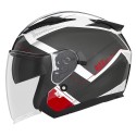 CASQUE JET NOX N129 TRIOM BLANC-ROUGE