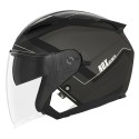 CASQUE JET NOX N129 TRIOM NOIR MAT - BLANC