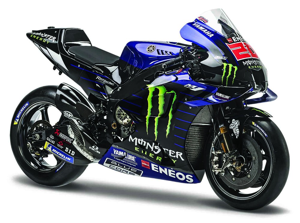 Horloge Miniature Moto GP Yamaha - Auto-horloge - Plexi - Fabriqué En France - 20x30 Cm