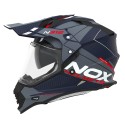 CASQUE CROSS NOX N312 DRONE BLEU ROUGE