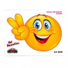 AUTOCOLLANT SMILEY HEUREUX