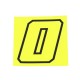 AUTOCOLLANT NUMERO COURSE JAUNE FLUO 10CM