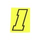 AUTOCOLLANT NUMERO COURSE JAUNE FLUO 10CM