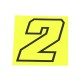 AUTOCOLLANT NUMERO COURSE JAUNE FLUO 10CM