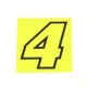AUTOCOLLANT NUMERO COURSE JAUNE FLUO 10CM