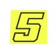 AUTOCOLLANT NUMERO COURSE JAUNE FLUO 10CM