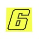 AUTOCOLLANT NUMERO COURSE JAUNE FLUO 10CM