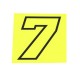 AUTOCOLLANT NUMERO COURSE JAUNE FLUO 10CM