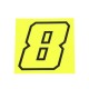 AUTOCOLLANT NUMERO COURSE JAUNE FLUO 10CM