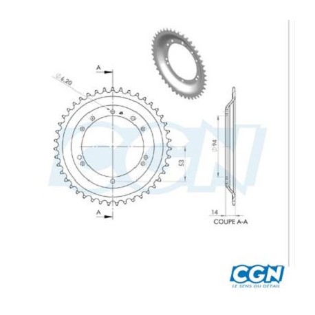 COURONNE CYCLO 44 DTS D94